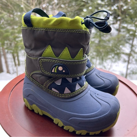 Waterproof Toddler Snow Boots Size 10 | Fleece Lined | Monster Dino Winter Boot - Picture 2 of 10